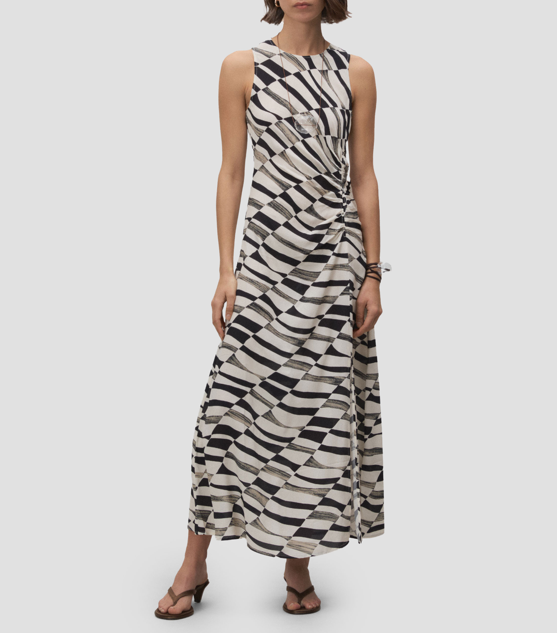 Vestido largo estampado Mujer